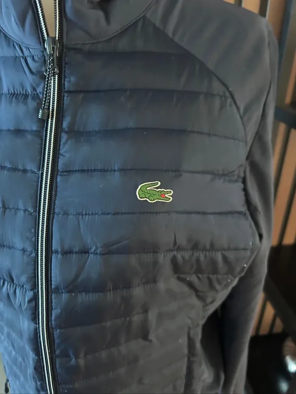 Women's Lacoste Sport Down Technical Golf Jacket size 40 or M blue sides stretch - Image 3