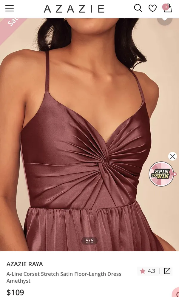 Azazie Bridesmaid Dress Worn ONCE - Image 4