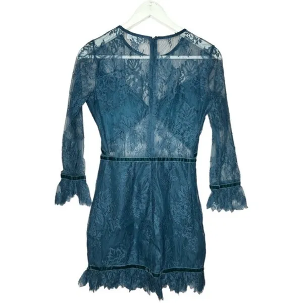 Lovers + Friends Shimmer Cutout Lace Mini Dress Holiday New Years XS - Image 6