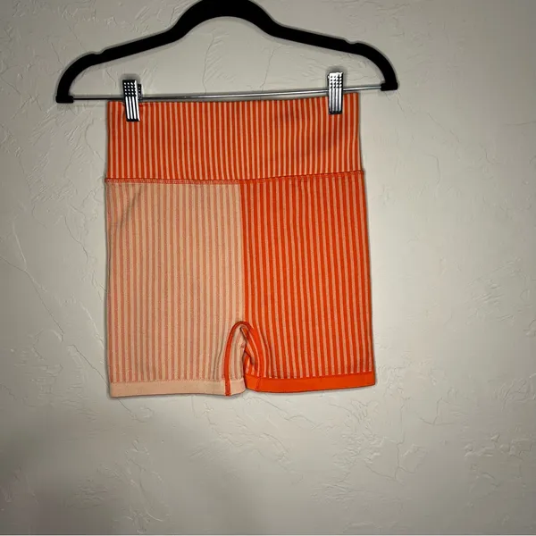 Free People Movement Striped‎ Mixing Papaya Color Block Orange Athletic Shorts - Image 8