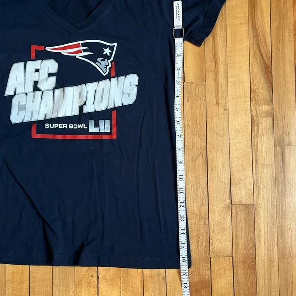 Next Level Apparel New England Patriots AFC Campions Super Bowl LII Shirt - Image 9