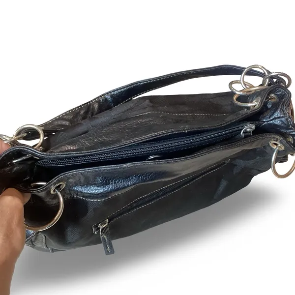 The Sak Black and Silver Patchwork Shoulder Bag - Image 12