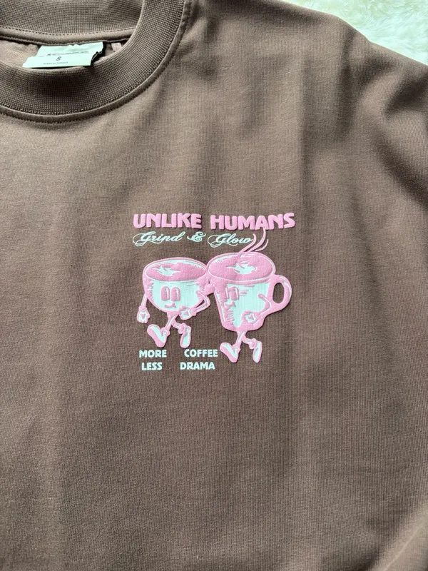 Unlike Humans Brown Graphic Tee - Image 4