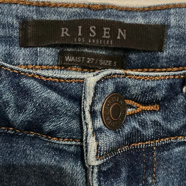 Risen Dark Wash High Rise Distressed Skinny Jeans Size 5/27 rdp1209 #780 - Image 4