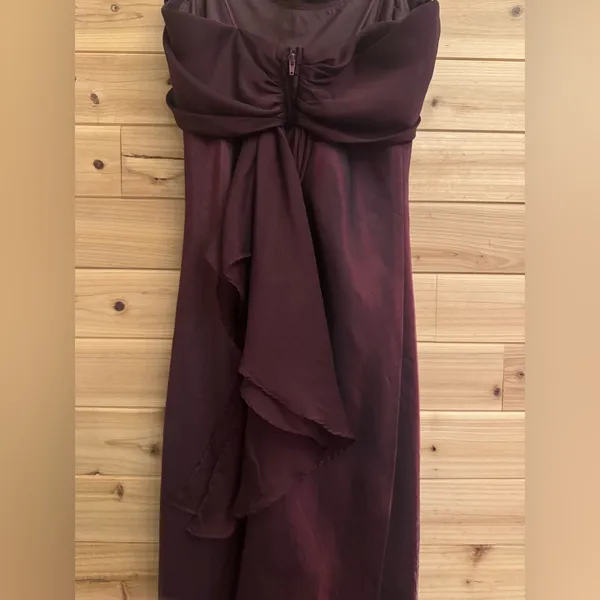 Vintage Betsy & Adam Size Small Burgundy Stain Drapey Bodice Prom Gown Vampire - Image 11