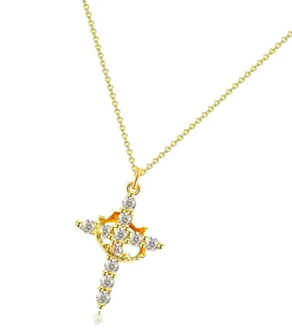 Cross Crown Zirconia Necklace - Image 6