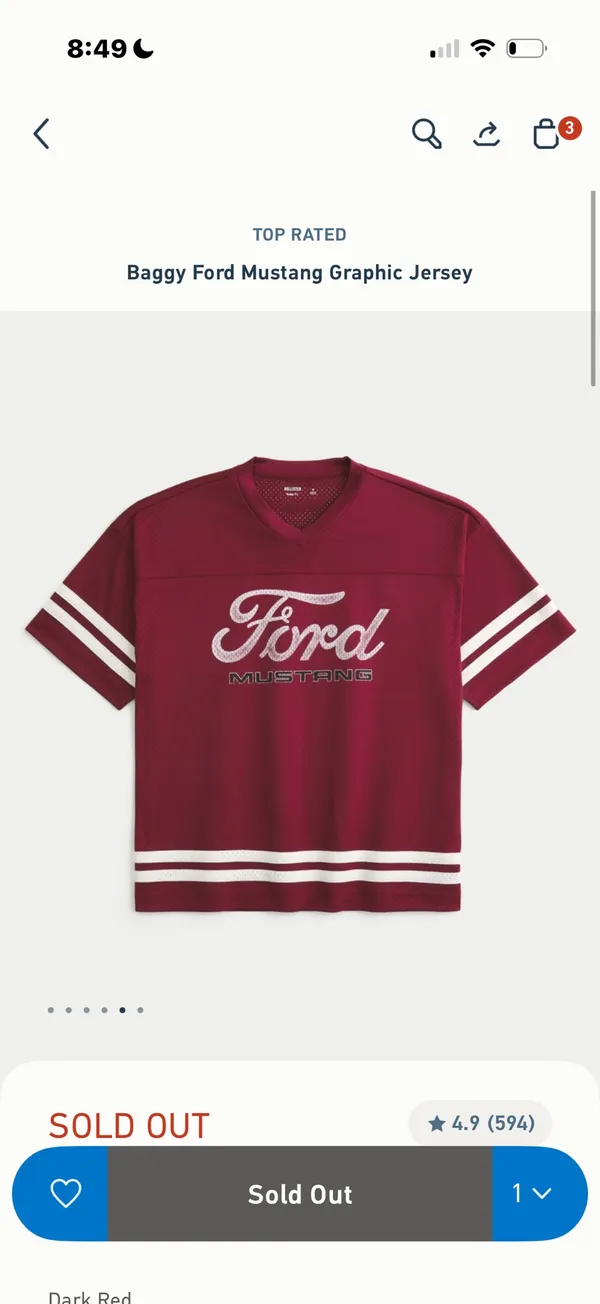 hollister oversized ford mustang jersey tee - Image 5
