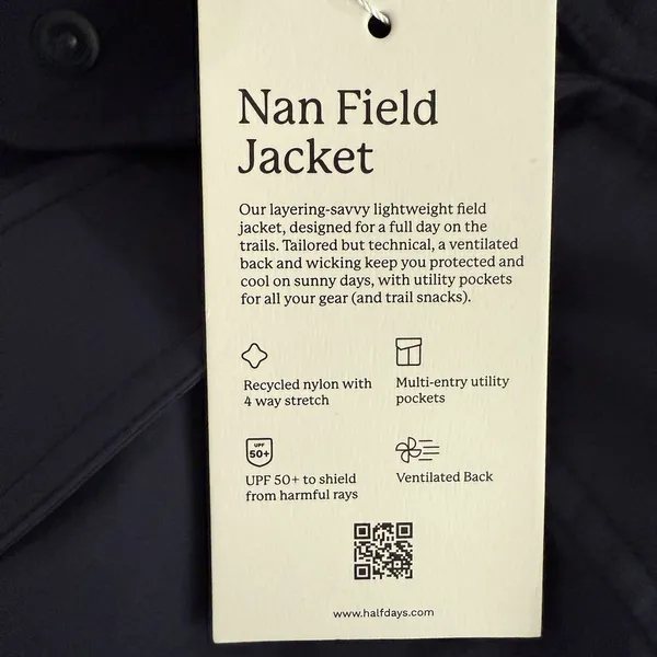Halfdays Nan Field Jacket Womens Small Navy Blue Cargo‎ Hiking Coat Full Zip New - Image 6