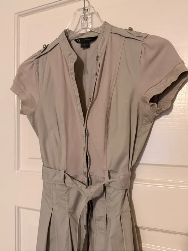 Last chance-Armani Exchange Light Taupe Button-Front Shirt - Image 2