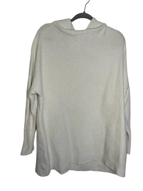 🤍 Free People Ottoman Slouchy Tunic Sweater Cream Ribbed Mock Neck Medium 🤍 - Image 2