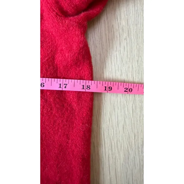 J. Crew Red Crew Neck Wool Blend Pullover Sweater Bright Red Size Medium - Image 6