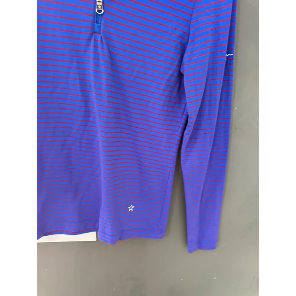 Lohla Sport Womens XS Blue Red Striped Quarter Zip Long Sleeve Golf Top Portugal - Image 4