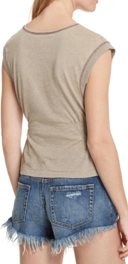 We The May Smocked Sides Olive Tank Size Medium - Image 2