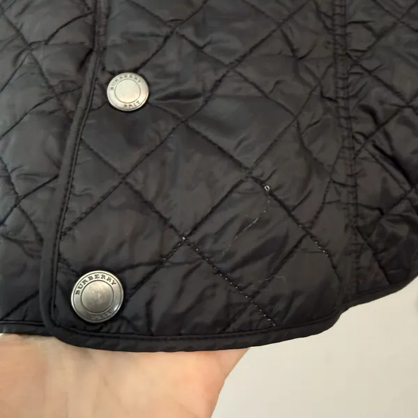 Burberry Brit Kencott Diamond Quilted Black Snap Close Nova Check Lined Jacket‎ - Image 8