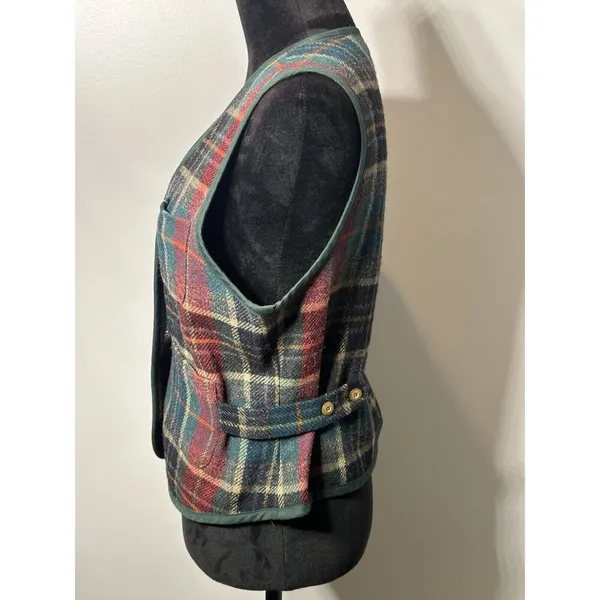 Talbots Wool Vest Women’s Small Petite Vintage Plaid Academic Prep Equestrian - Image 2