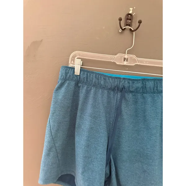 Nike Dri-FIT Womens Teal Heathered Athletic Shorts Medium Drawstring Pockets - Image 4