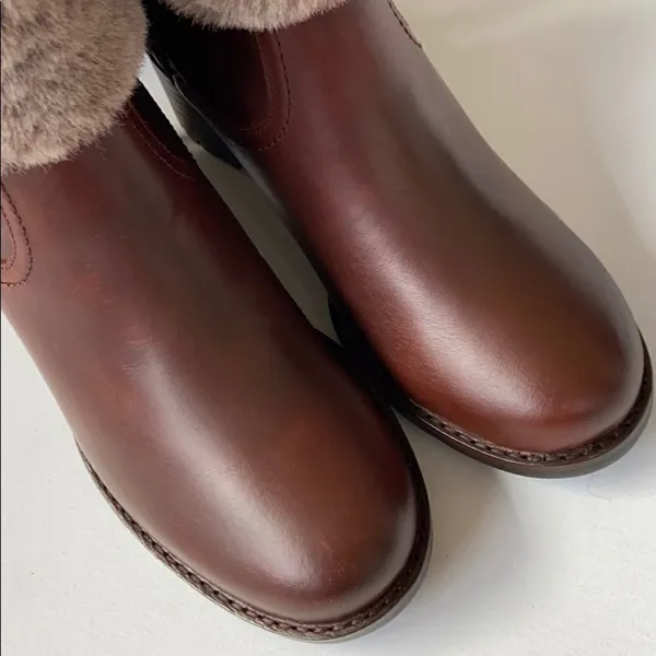 NEW H. S. Trask leather boots Brown Size 7 - Image 3