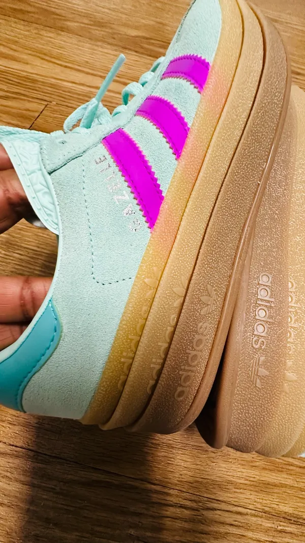 Adidas Gazelle Platform Bold Sneakers Mint Green Pink Gum Sole - Image 5
