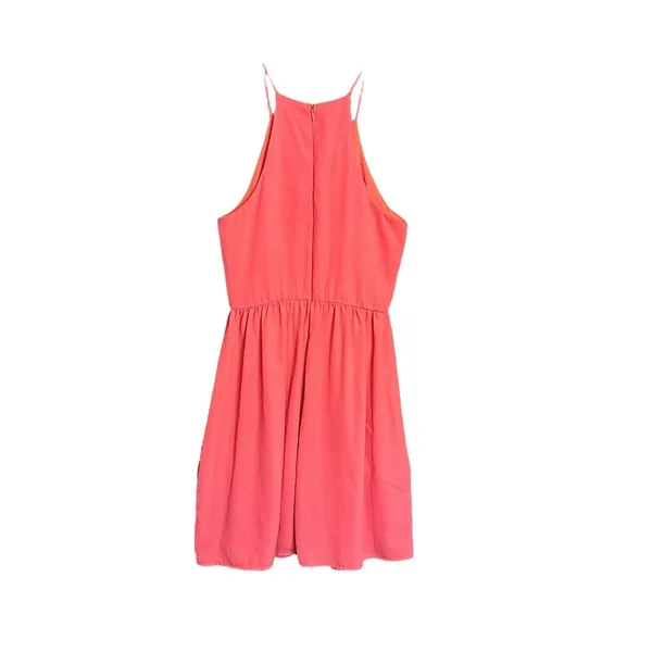 Everly Size Small Coral Pink Goddess Style High Neck Dress Lightweight‎ #I15-5 - Image 2