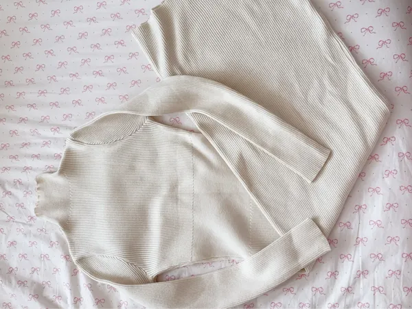 cream long sleeve turtleneck maxi dress size xs - Image 9