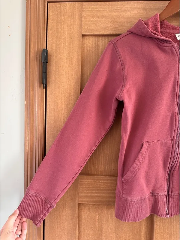 Pact Organic Cotton Fleece Full Zip Hoodie Sweatshirt Mauve Pink Women’s Small - Image 2