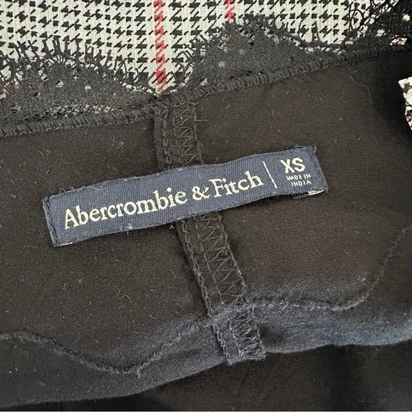 Abercrombie & Fitch Womens Lace Trim‎ Tank Top Grunge Punk Houndstooth Y2K XS - Image 6