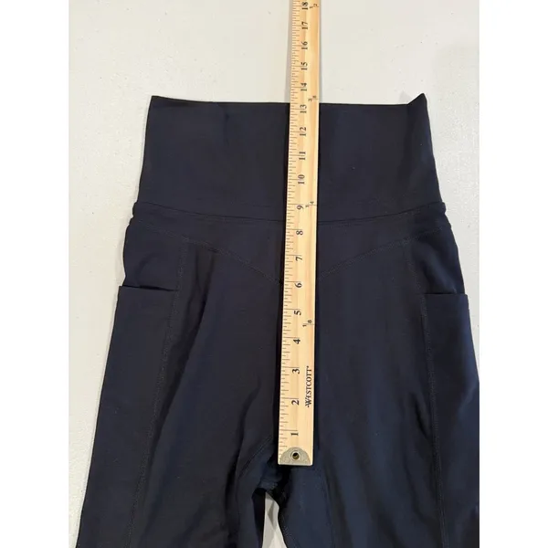 Free People Capri Leggings Womens XS Black Active Adjustable Hem Yoga Gym Travel - Image 5