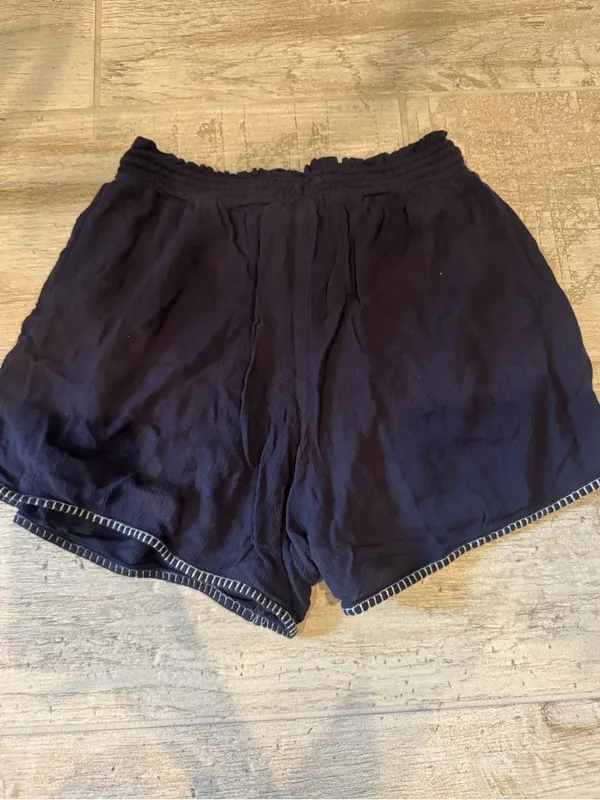 Gap Navy Blue Embroidered Drawstring Lounge Shorts - Image 5
