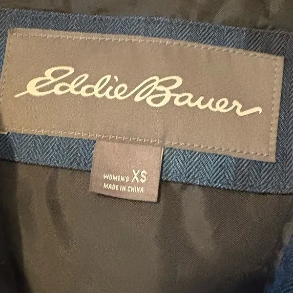 Eddie Bauer Women's Blue Plaid Zip Up Jacket Size XS Outdoor Travel‎ Activewear - Image 3