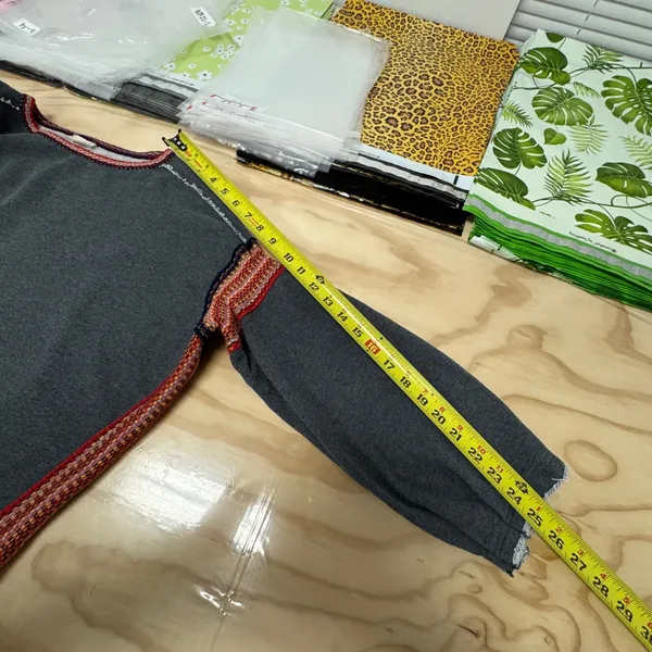 Natural Life Knit Trim Sweatshirt Top Boho Oversized Boxy‎ Heather Gray L/XL - Image 13