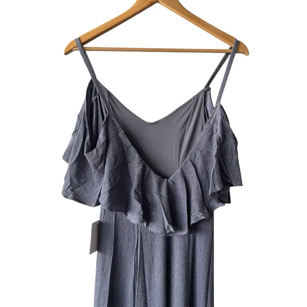 Show Me Your Mumu Renee Ruffle Maxi Dress Dancing Queen Shine Smoke Small NWT - Image 7