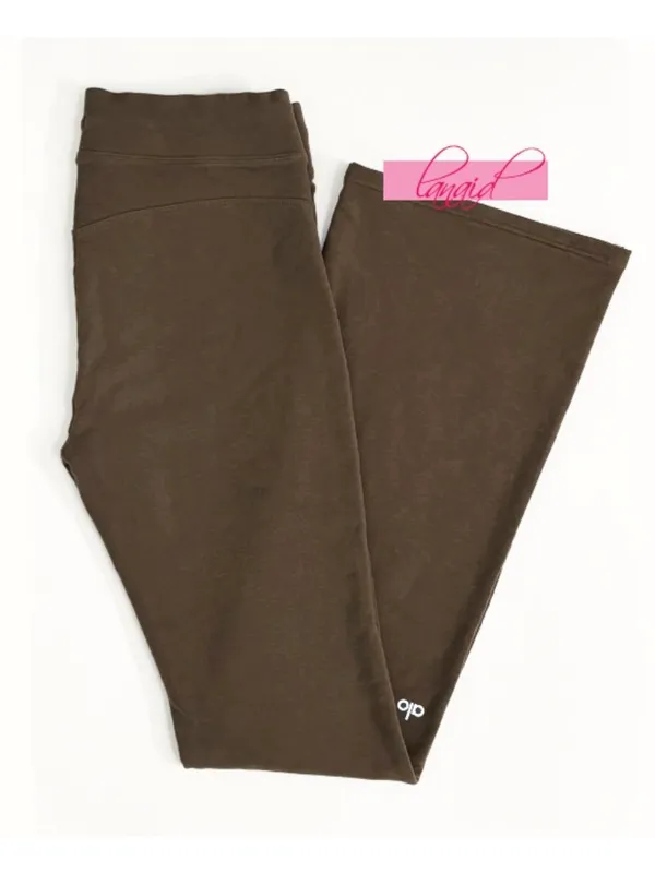 Alo Sway Bootcut Sweatpants Olive Tree High-Rise Waist Army Brown Flare Sweats M - Image 8