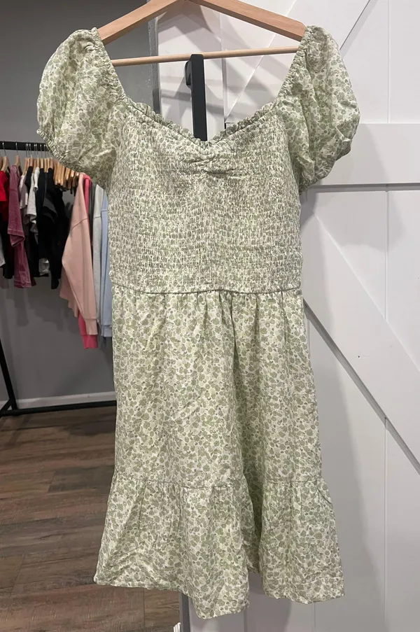 Hollister green floral mini dress - Image 2