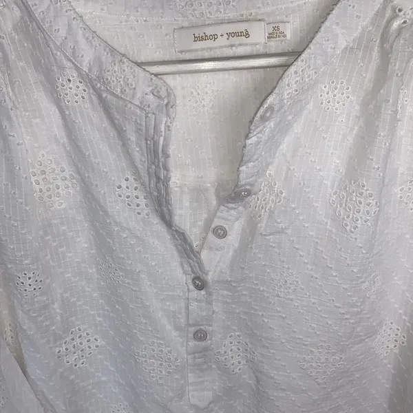 Bishop + young Harmony Button-down Blouse in Oyster New with Tag W-585 Sz XS - Image 6