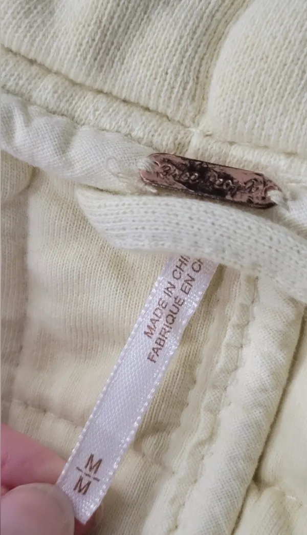 Free People Dolman Quilted Knit Jacket Cream Medium - Image 4