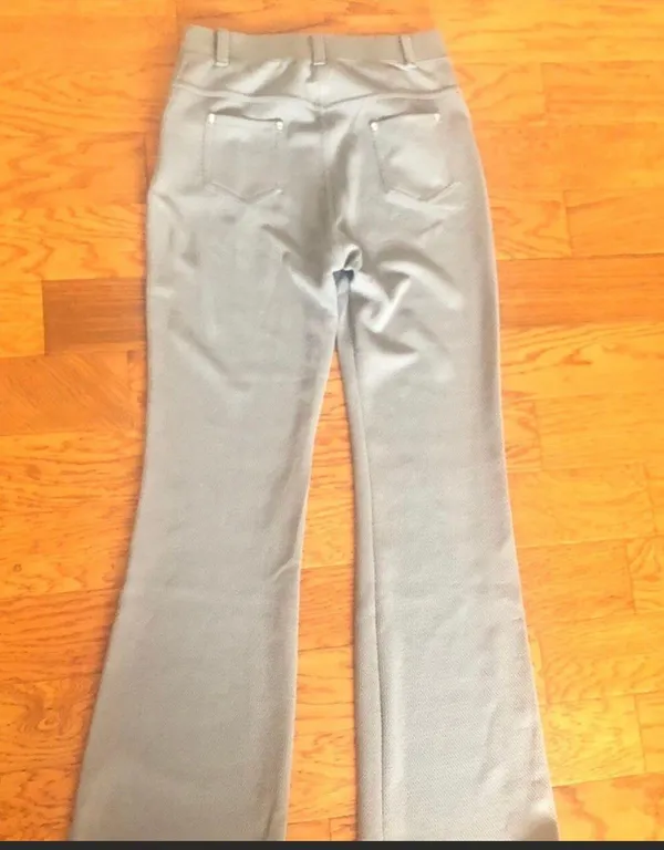 Grey Stretch Bootcut Flare Leg Pants Gray Size M - Image 3