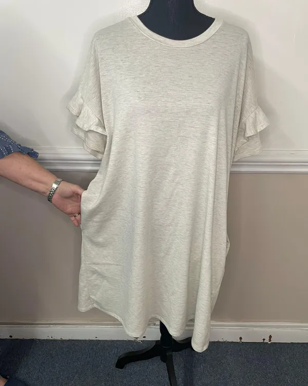 Luna E. T-shirt Dress with Ruffle Sleeve Size Large - Image 2