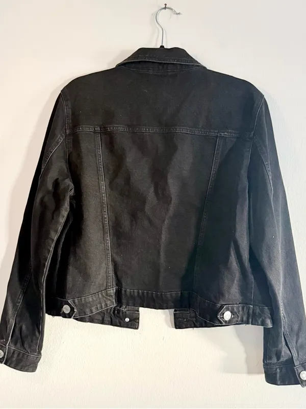 ZARA Black Denim Jacket - Image 2
