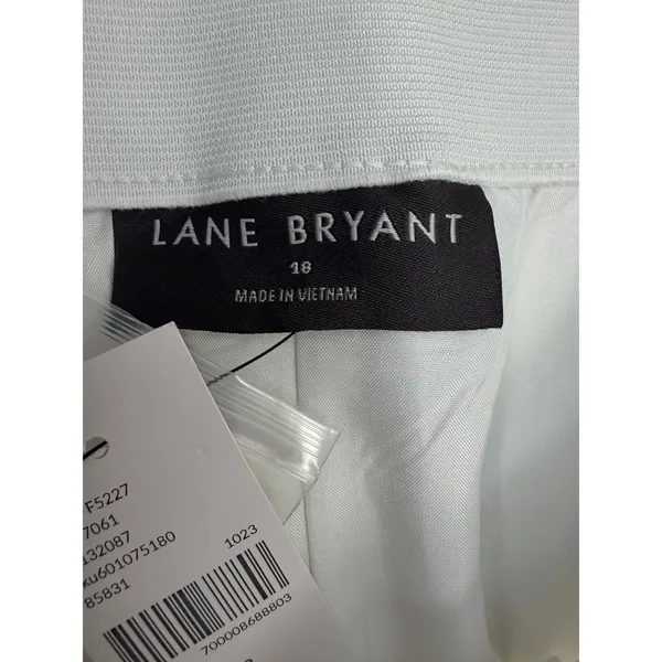 Lane Bryant Size‎ 18 Ivory Wide Leg Cropped Pants Pull On Stretch NWT - Image 5