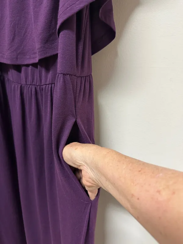 NWT Nemidor Purple Maxi Dress with Pockets size 18 - Image 4