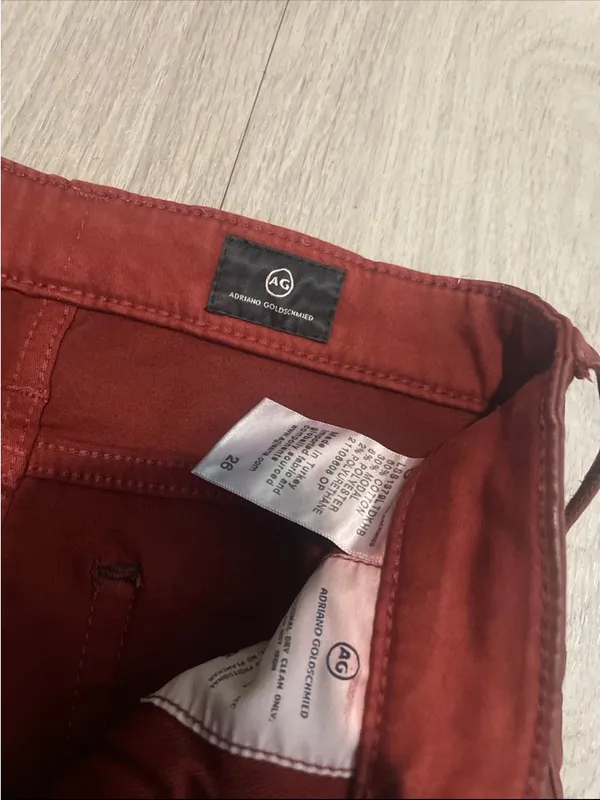 Ag Adriano Goldschmied Rust Red Slim Jeans - Image 2