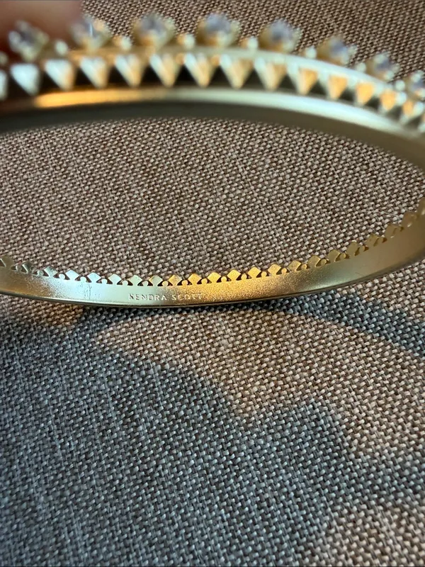 Kendra Scott Gold Crystal Rim Bangle Bracelet - Image 3