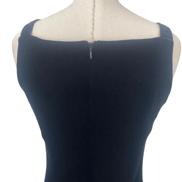Vintage 90s Betsy & Adam Velvet Column Gown Embellished Maxi Dress Black Small - Image 9