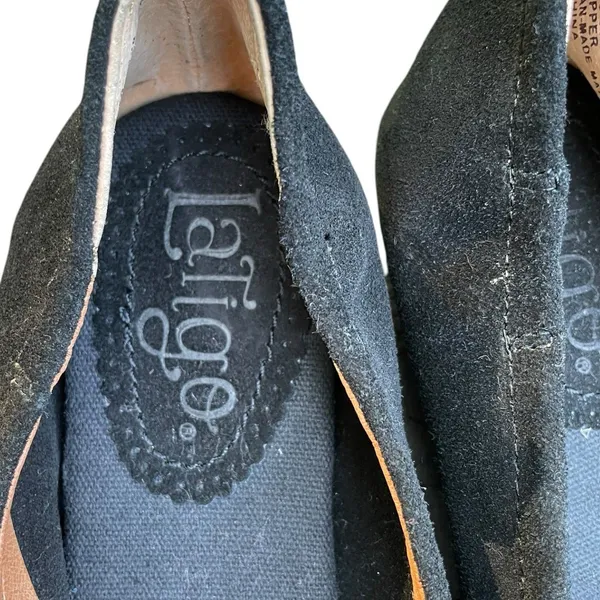 LATIGO Unity Suede Ballet Flats 7 Black Gold Studded Boho Comfort NWOT - Image 10