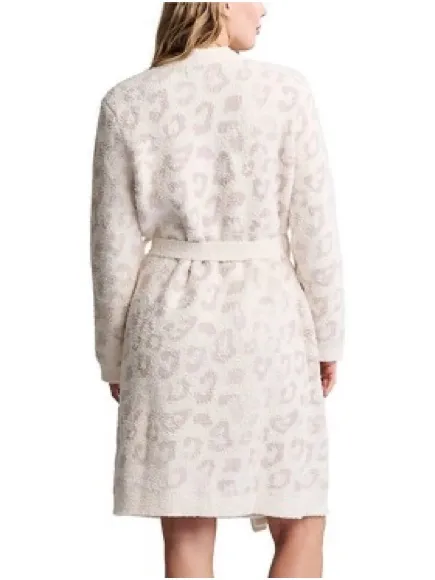 Barefoot dreams cozy In the Wild Long Sleeve Leopard Print Short Robe size XL - Image 2