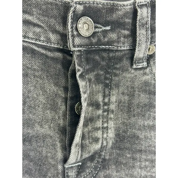 7 For All Mankind Luxe Vintage High Waist Raw Hem Jeans Washed Black Denim 25‎ - Image 7