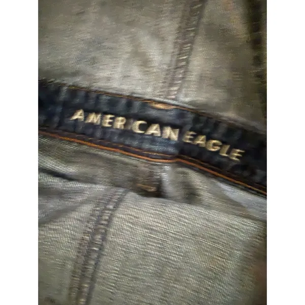 Aetrex AE‎ American Eagle Denim Overall Women's Large Blue Distressed Tomgirl Shortalls - Image 4