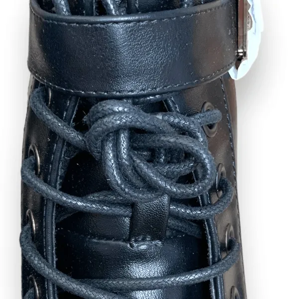 ASOS Design Ali Boots Black Wide Fit Chunky Lace Up Ankle Buckle Detail 7 - ASOS - Image 6
