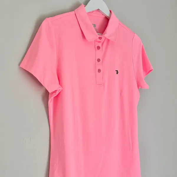 NEW Travels Together With You Polo Shirt Top Bright Pink Women’s Size Small - Image 3