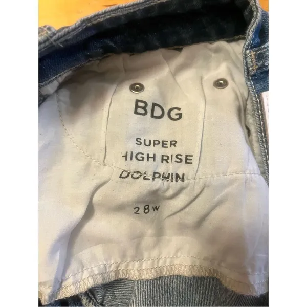 BDG Shorts Size 28 Super High Rise Dolphin Fray Cotton Urban Outfitters (4044) - Image 3